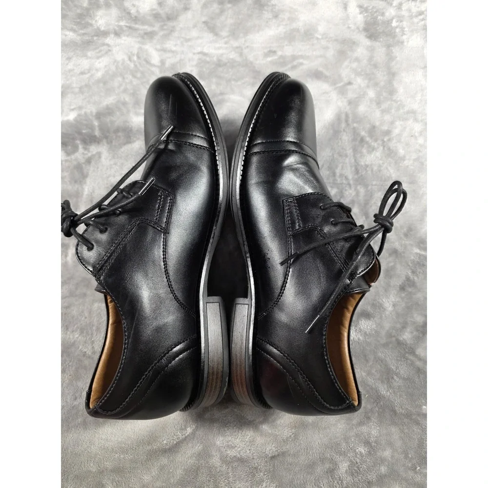 Dockers Gordon Black Faux Leather Cap‎ Toe Oxford Dress Shoes Men's 9 Wide